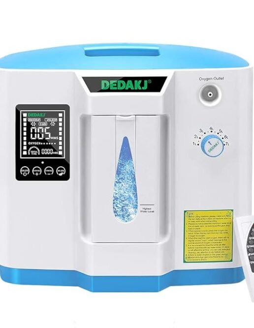 DEDAKJ 1–7L/min Oxygen Concentrator & Air Purifier with Remote – High Purity Home & Car Use (Multicolour)