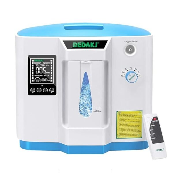 DEDAKJ 1–7L/min Oxygen Concentrator & Air Purifier with Remote – High Purity Home & Car Use (Multicolour)