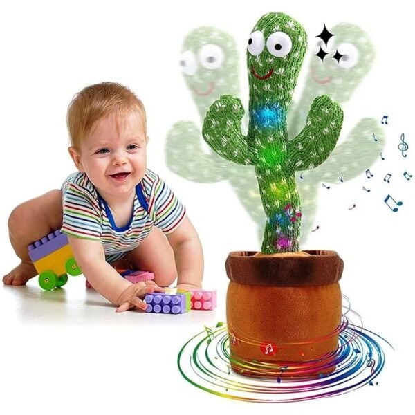SDF Talking & Dancing Cactus Toy with Music, Recording & Lights – Green