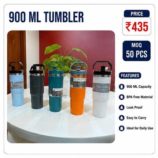 900ML Premium Tumbler Cup – BPA Free Leak Proof Travel Mug