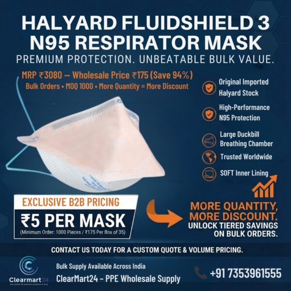Halyard Fluidshield 3 N95 Respirator Mask (Bulk Supply)