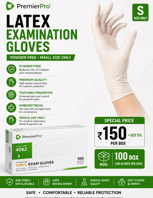 PremierPro Latex Examination Gloves – Powder Free Medical Grade Gloves (BULK SUPPLY)