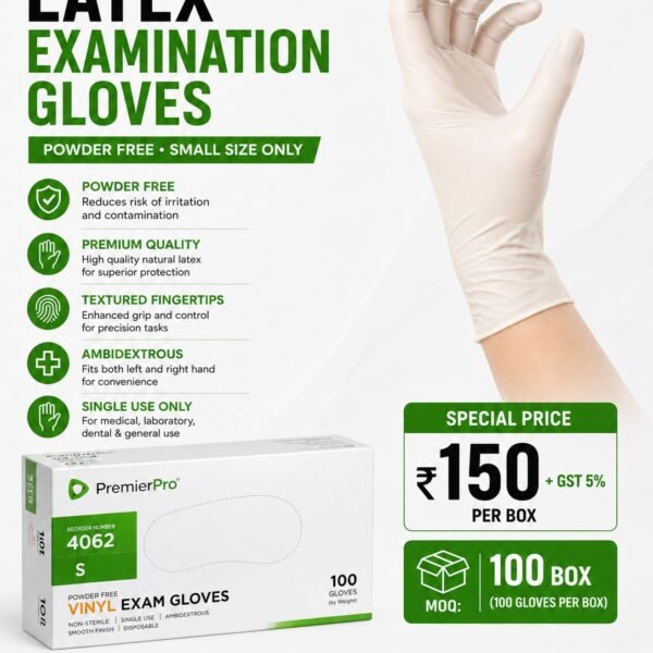 PremierPro Latex Examination Gloves – Powder Free Medical Grade Gloves (BULK SUPPLY)
