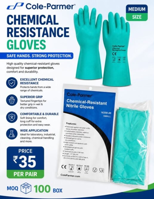 Cole-Parmer Chemical Resistant Nitrile Gloves – Industrial Safety Protection Gloves