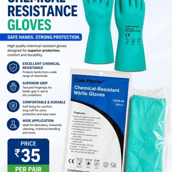 Cole-Parmer Chemical Resistant Nitrile Gloves – Industrial Safety Protection Gloves