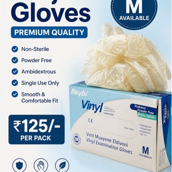 Beybi Vinyl Examination Gloves – Powder Free Disposable Gloves