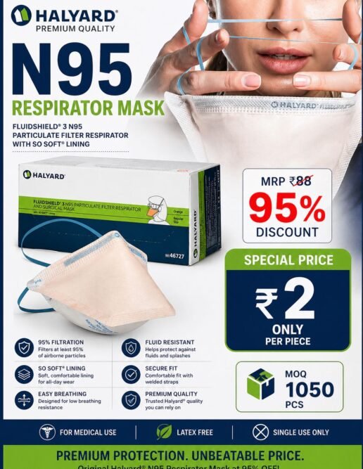 Halyard Fluidshield 3 N95 Respirator Mask – Medical Particulate Filter Mask