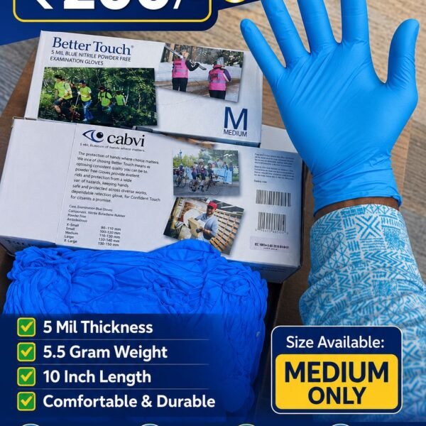 Better Touch Premium Nitrile Examination Gloves – Powder Free Disposable Gloves