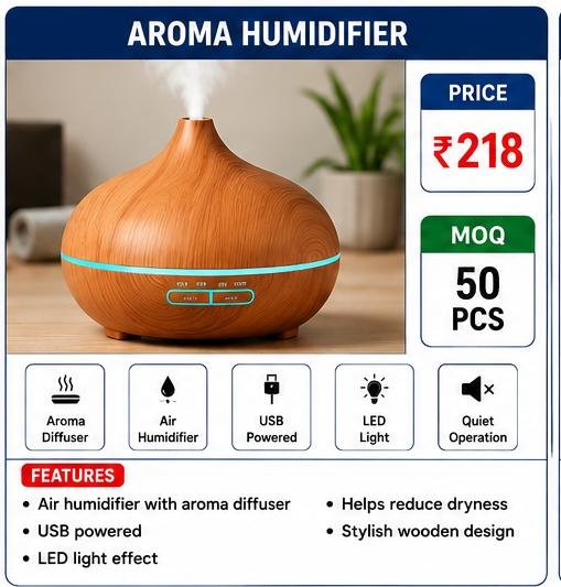 USB Aroma Humidifier with LED Light – Air Diffuser & Mist Maker