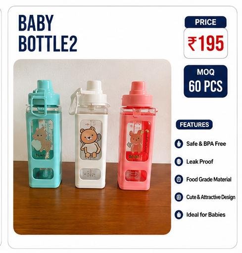 Baby Water Bottle 2 – BPA Free Leak Proof Kids Drinking Bottle