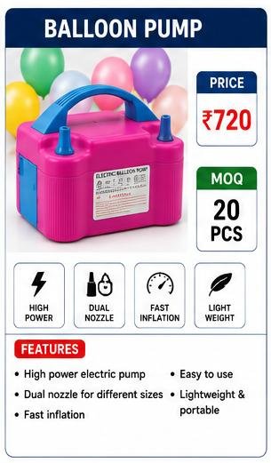 Electric Balloon Pump – Dual Nozzle Fast Balloon Inflator Machine