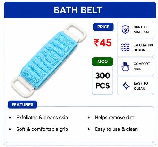 Exfoliating Bath Belt – Body Scrubber Cleaning Bath Strap