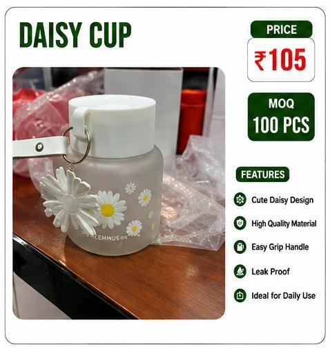 Daisy Cup – Cute Leak Proof Water Cup with Handle