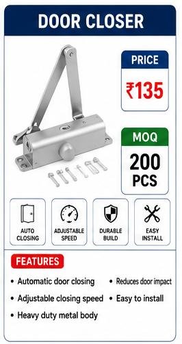 Automatic Door Closer – Adjustable Heavy Duty Hydraulic Door Closer