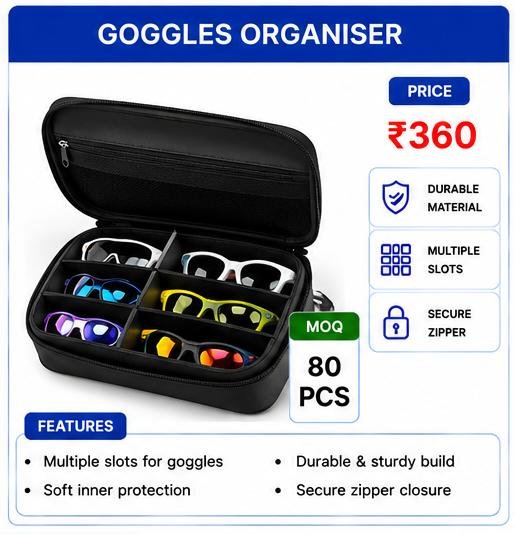 Goggles Organiser Case – Multi Slot Sunglasses Storage Box
