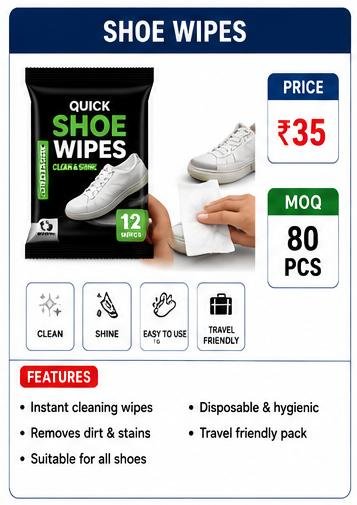 Quick Shoe Cleaning Wipes – Instant Disposable Shoe Cleaner Tissue Pack