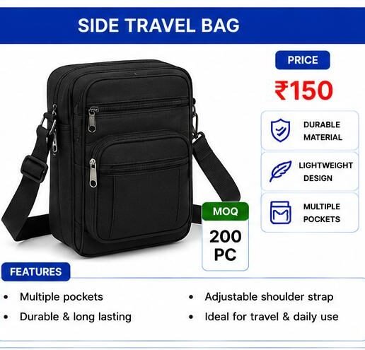 Side Travel Bag – Multi Pocket Crossbody Sling Shoulder Bag