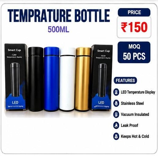 500 ML Smart Temperature Bottle – LED Display Vacuum Insulated Flask