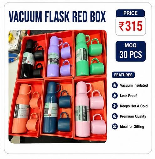 Vacuum Flask Gift Set with Cups – Premium Insulated Flask Set