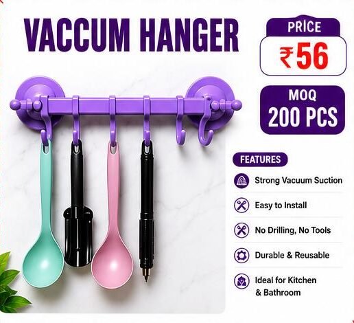 Vacuum Suction Wall Hanger – Multipurpose No-Drill Hook Rack