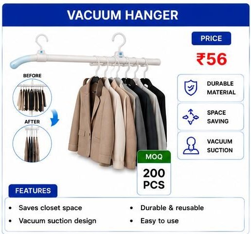 Vacuum Hanger – Space Saving Closet Organizer Hanger