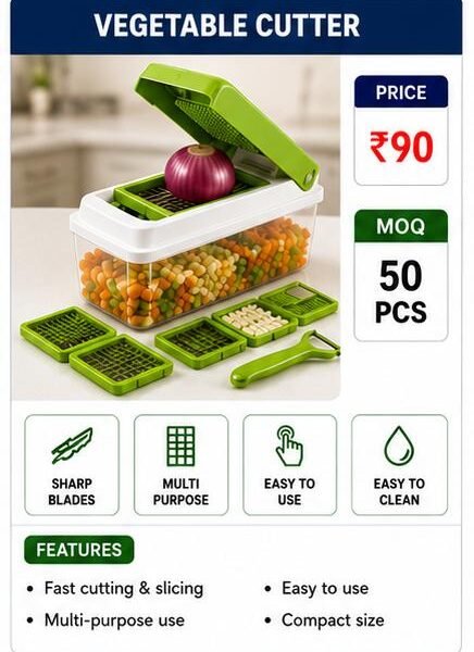 Multi Purpose Vegetable Cutter – Manual Chopper & Slicer Set