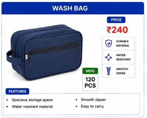 Water Resistant Wash Bag – Multipurpose Travel Toiletry Organizer