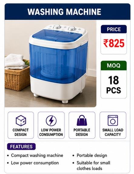 Portable Mini Washing Machine – Compact Low Power Laundry Washer