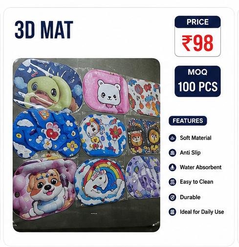 3D Cartoon Bath Mat – Anti-Slip Water Absorbent Floor Mat