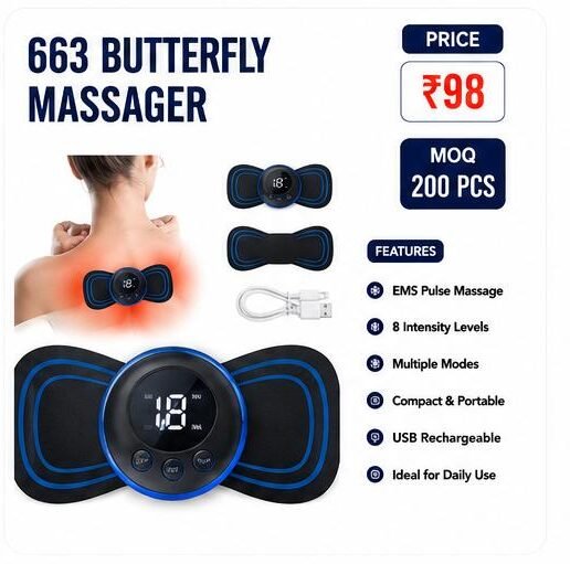 663 Butterfly Massager – EMS Pulse Muscle Stimulator Pad