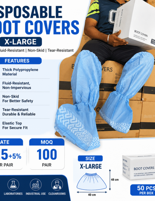 Disposable Boot Covers – X-Large Non-Skid Shoe Covers